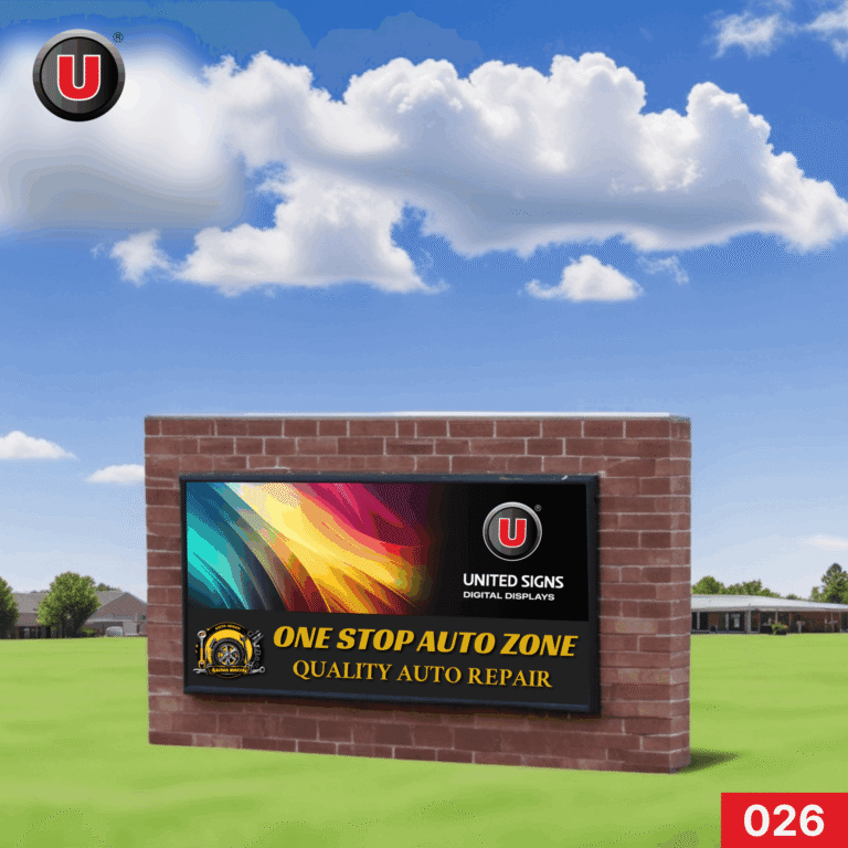 P8 (8mm) 4’h x 8’w Digital LED Business Sign 026 – IP67 Rated for Outdoor Use