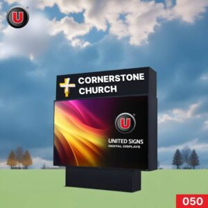 P8 (8mm) 4'h x 8'w Digital LED Church Sign 050 - IP67 Rated for Outdoor Use