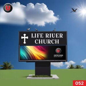 P8 (8mm) 3'h x 6'w LED Digital Church Sign 052 - IP67 Rated