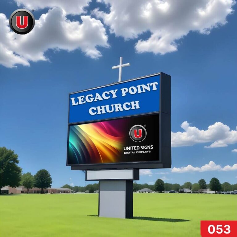 P8 (8mm) 3’h x 6’w LED Digital Church Sign 053 – Durable LED Display
