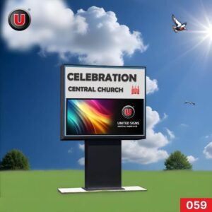 P8 (8mm) 3'h x 6'w LED Digital Church Sign 059 - Wifi & USB Programmable