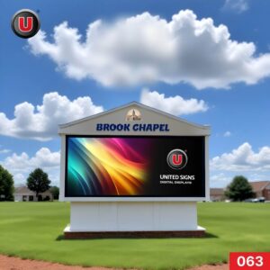 P8 (8mm) 3'h x 6'w LED Digital Church Sign 063 - Cloud Based Lifetime Software