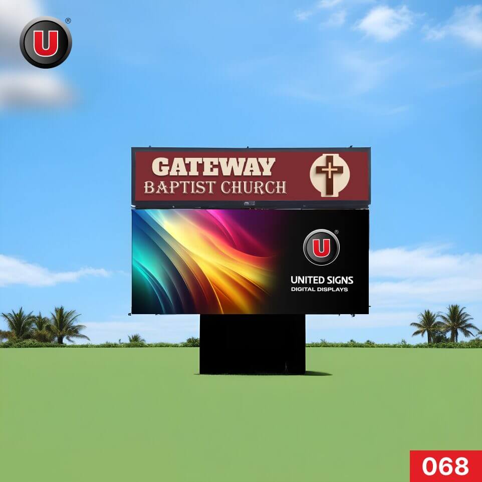 P8 (8mm) 3'h x 6'w LED Digital Church Sign 068 - Programmable Display