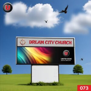 P8 (8mm) 3'h x 8'w LED Digital Church Sign 073 - Full Color Video LED Signage