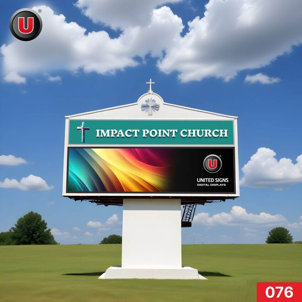 P8 (8mm) 3'h x 8'w LED Digital Church Sign 076 - Lifetime Parts Warranty