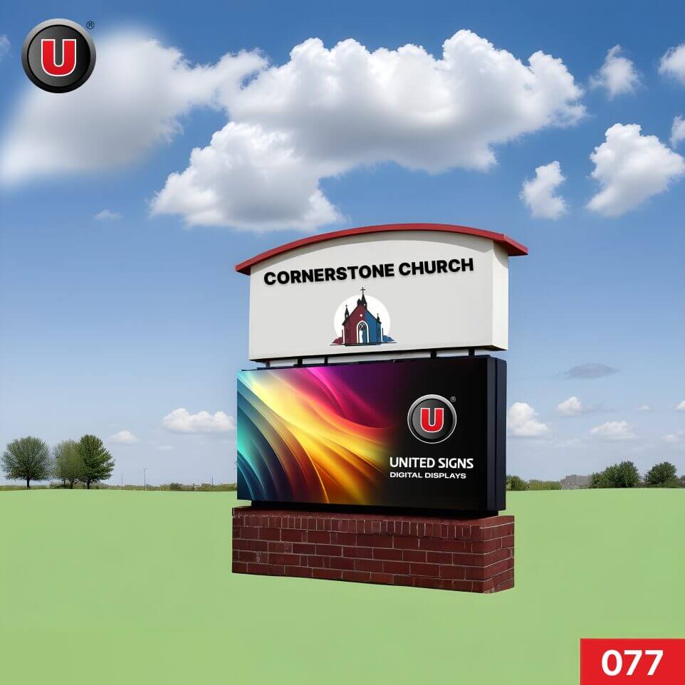 P8 (8mm) 4'h x 8'w Digital LED Church Sign 077 - Financing Available!