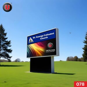P8 (8mm) 4'h x 8'w LED Digital Church Sign 078 - WiFi and USB Enabled