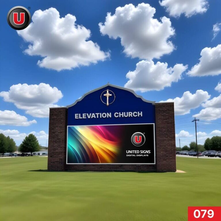 P8 (8mm) 3’h x 6’w LED Digital Church Sign 079 – High Brightness
