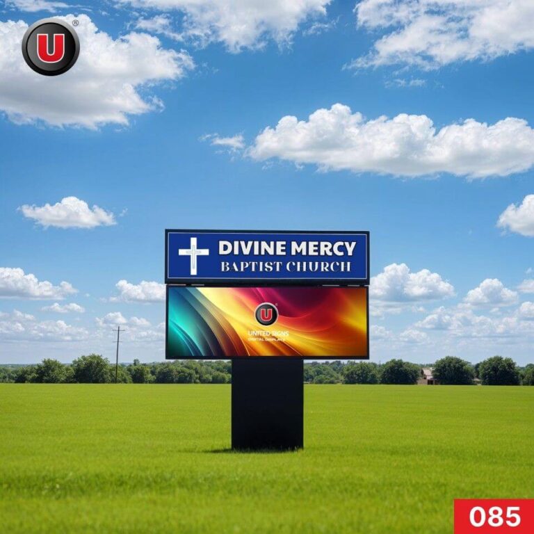 P8 (8mm) 3’h x 6’w Digital LED Church Sign 085