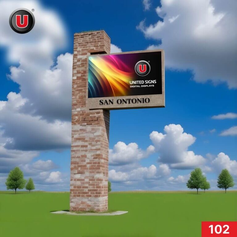 P8 (8mm) 5’h x 8’w LED Digital Government Pole Sign 102 – Free Tech Support