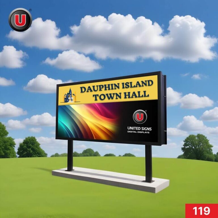 P8 (8mm) 3’h x 6’w Digital LED Monument Sign 119 – Outdoor Waterproof Signage