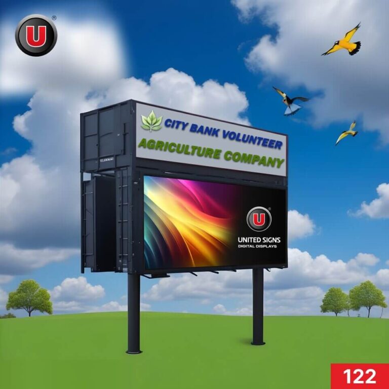 4’h x 8’w LED Digital Government Pole Sign 122 – Digital Display Sign Board