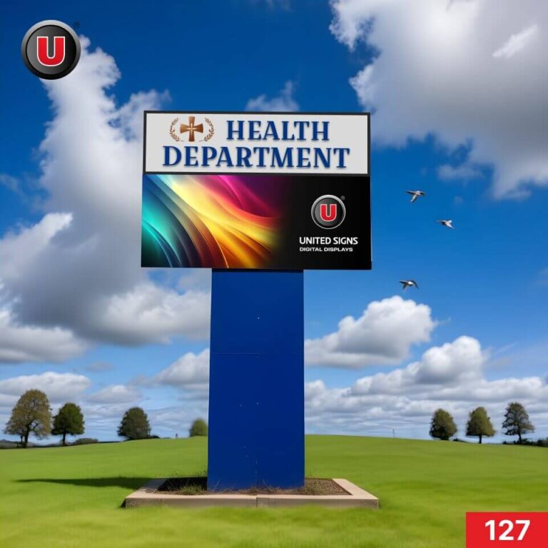 P8 (8mm) 4’h x 8’w LED Digital Government Sign 127 – Lifetime Support