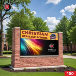 P8 (8mm) 3'h x 6'w LED Digital School Sign 150 - WiFi-enabled