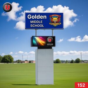 P8 (8mm) 3'h x 8'w LED Digital School Sign 152 - WiFi-enabled, Full Color
