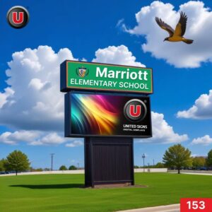 P8 (8mm) 5'h x 8'w LED Digital School Sign 153 - Lifetime Support