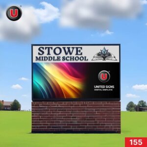 P8 (8mm) 3'h x 6'w LED Digital School Sign 155 - WiFi Control + High Brightness