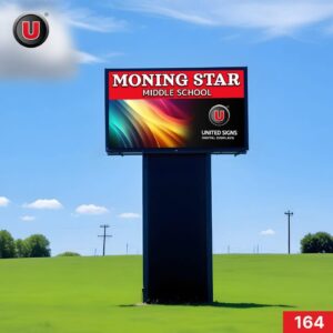 P8 (8mm) 3'h x 10'w LED Digital School Sign 164 - Lifetime Cloud Access