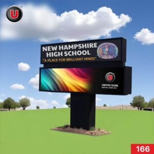 P8 (8mm) 3'h x 8'w LED Digital School Sign 166 - Turnkey Full Package