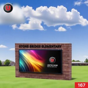 P8 (8mm) 3'h x 6'w LED Digital School Sign 167 - Scrolling Message Display
