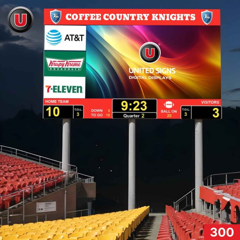 18’h x 36’w Digital LED Scoreboard Panel 300 – Programmable & WiFi-Enabled