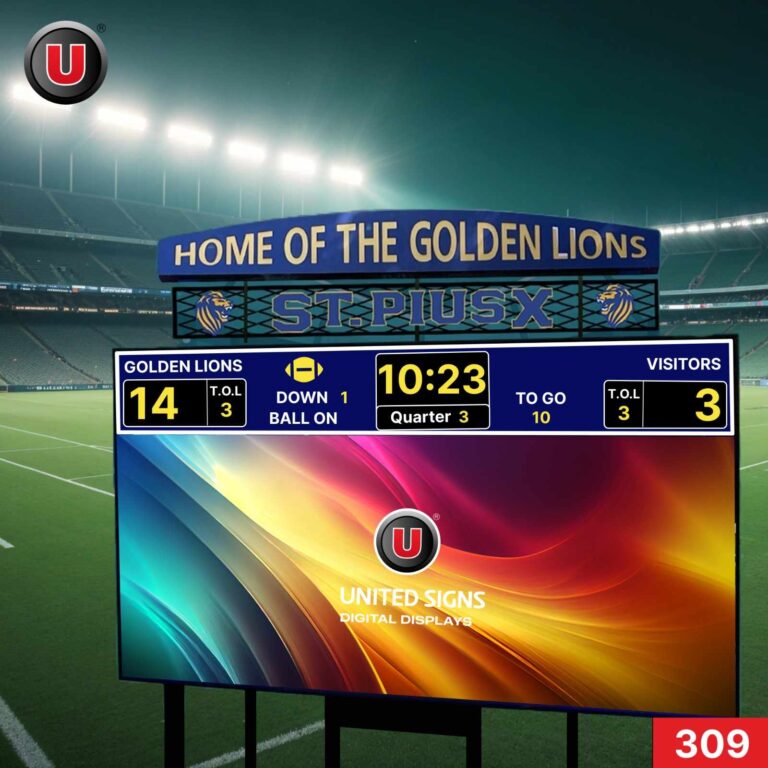 Programmable 16’h x 32’w LED Digital Scoreboard Display Panel 309 – WiFi Control