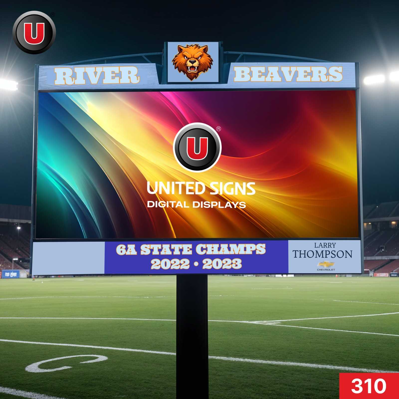 8'h x 20'w LED Digital Scoreboard Display Panel 310
