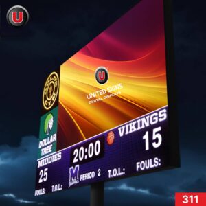 8'h x 20'w LED Digital Scoreboard Display Panel 311 - Full Color, High Quality