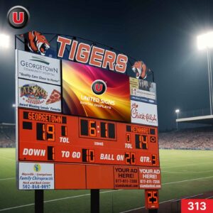 8'h x 20'w LED Digital LED Scoreboard Panel 313 - Customizable & WiFi-enabled